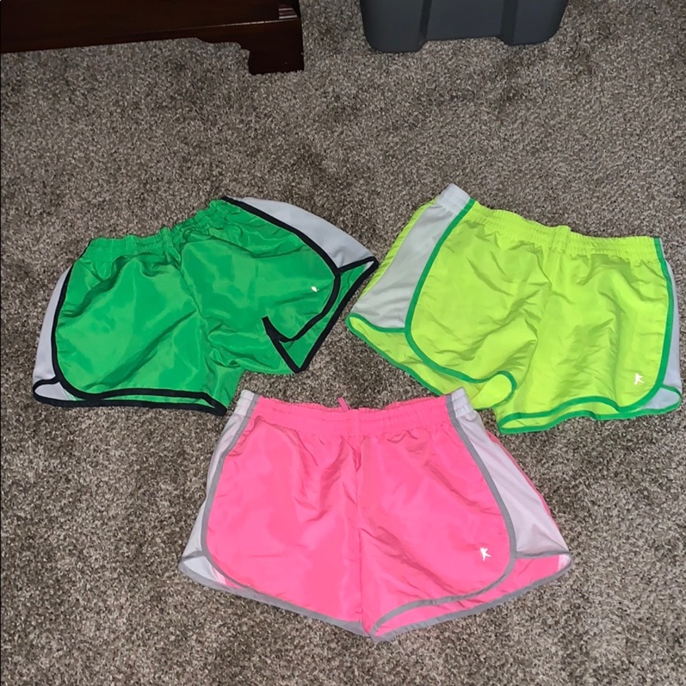 neon running shorts